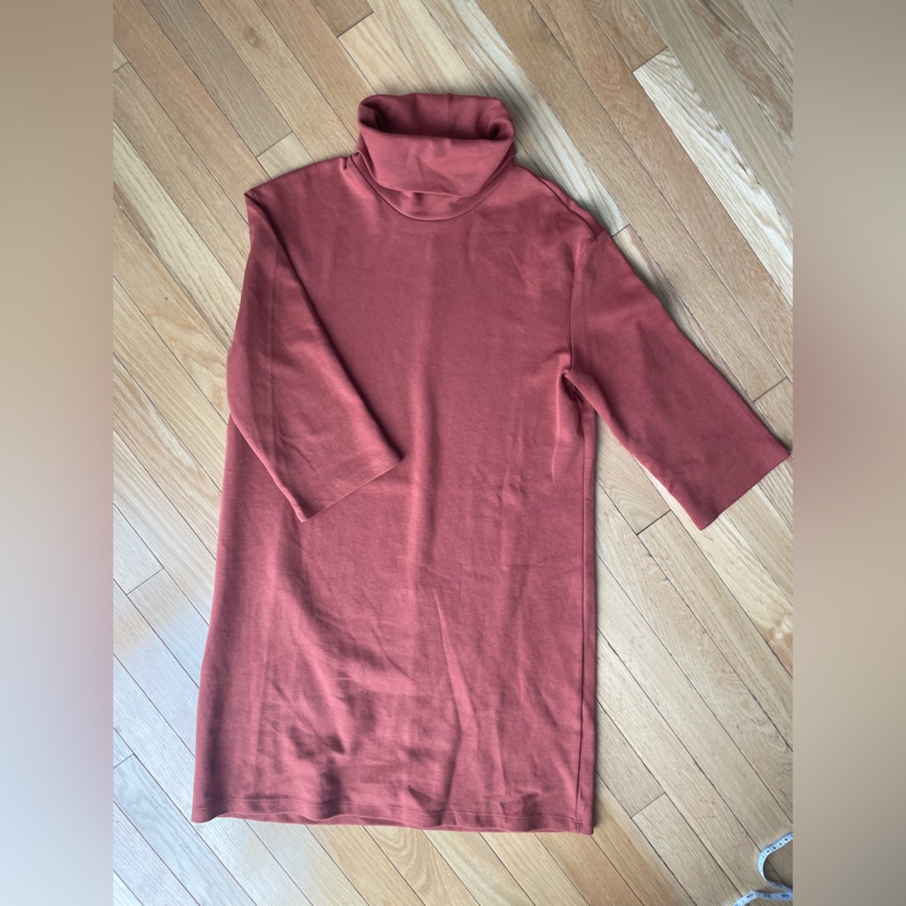 Zara turtleneck cowl shift mini dress